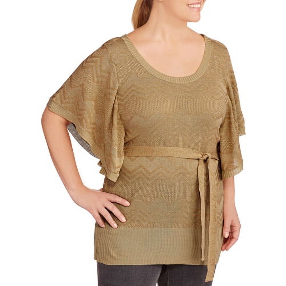 Women's Plus Metallic Sweater Kimono