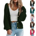 thumbnail image 1 of Women's Plus Open Front Cardigan Solid Color Long Sleeve Button Sweater Tops Holiday Travel Clothing, 1 of 6