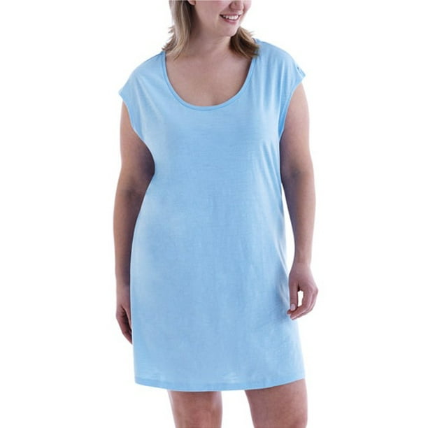 Women's Plus Organic Cotton Assorted Scoop Nightshirts, 2Pack