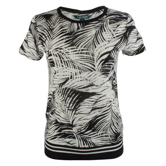 Women's Plus Palm Linen Blend Shirt-B-1X