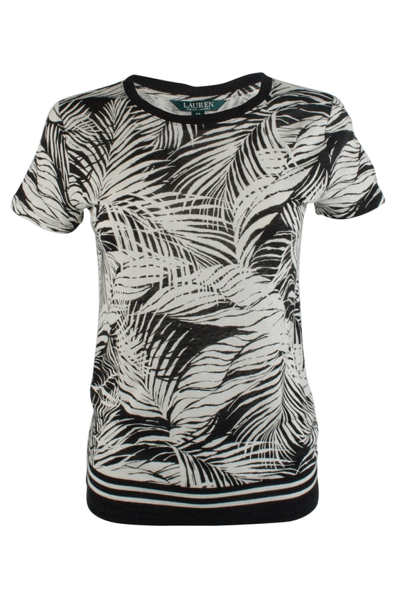 Women's Plus Palm Linen Blend Shirt-B-1X