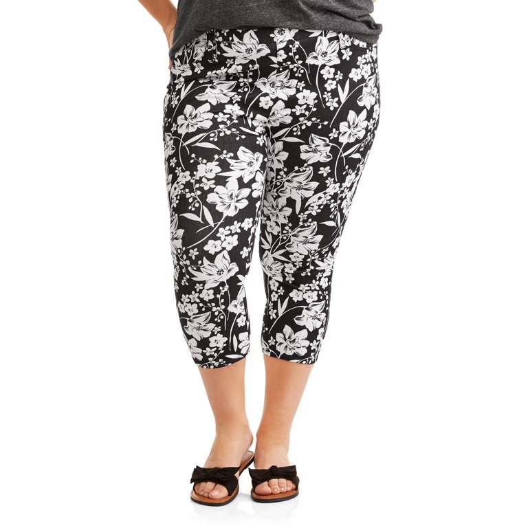 Women's Plus Printed Capri Jegging - Walmart.com