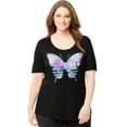 thumbnail image 1 of Women's Plus Printed Scoopneck T-shirt, 1 of 2
