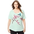 thumbnail image 1 of Women's Plus Printed Scoopneck T-shirt, 1 of 2