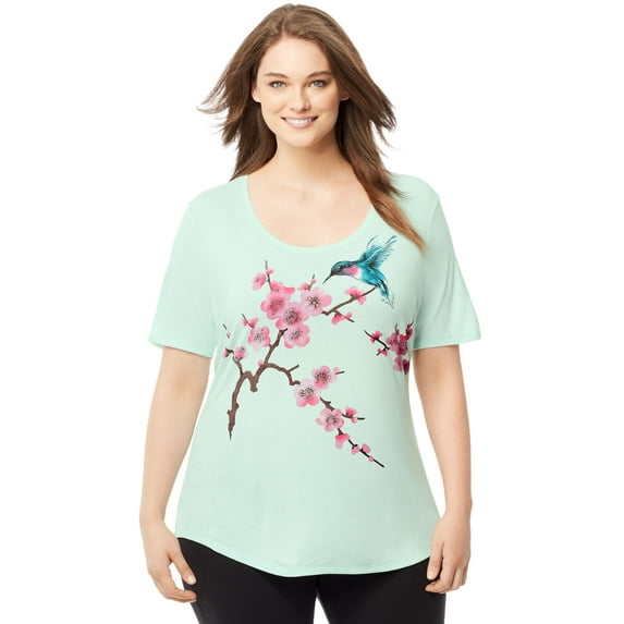 Women's Plus Printed Scoopneck T-shirt