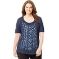 thumbnail image 1 of Women's Plus Printed Scoopneck T-shirt, 1 of 2