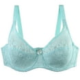 thumbnail image 1 of Women's Plus Push-up Bras with Underwire - Breathable Mesh Lace Full Figure T-Shirt Bras Hook & Eye, 1 of 4