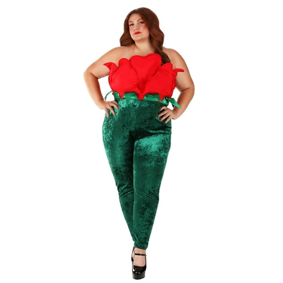 Women's Plus Red Rose Costume