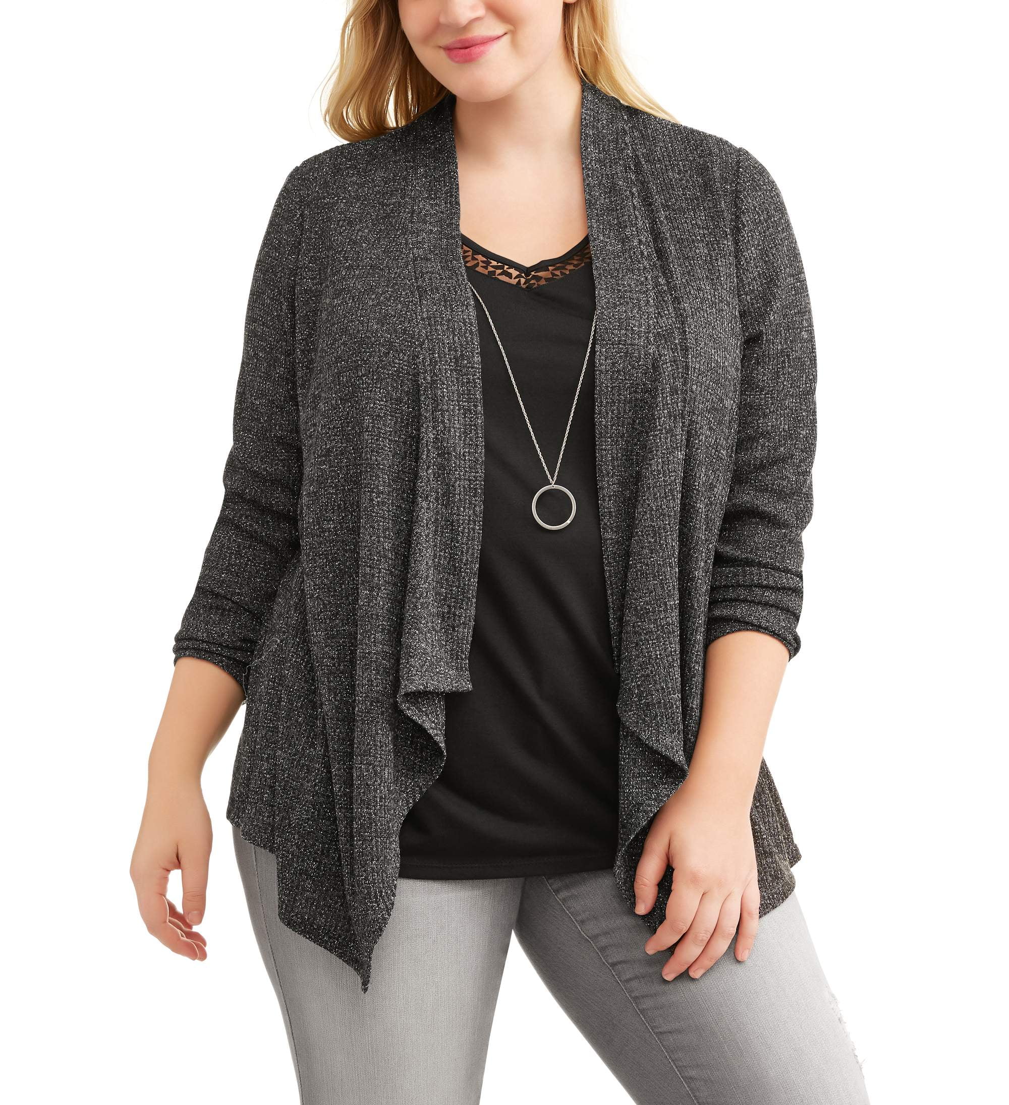 Faded glory women's rib trim cardigan sale