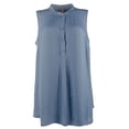 thumbnail image 1 of Women's Plus Rumple Satin Henley Tunic Top DB 3X, 1 of 4