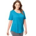 thumbnail image 1 of Women's Plus Shirred Scoopneck T-shirt, 1 of 3