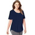 thumbnail image 1 of Women's Plus Shirred Scoopneck T-shirt, 1 of 3