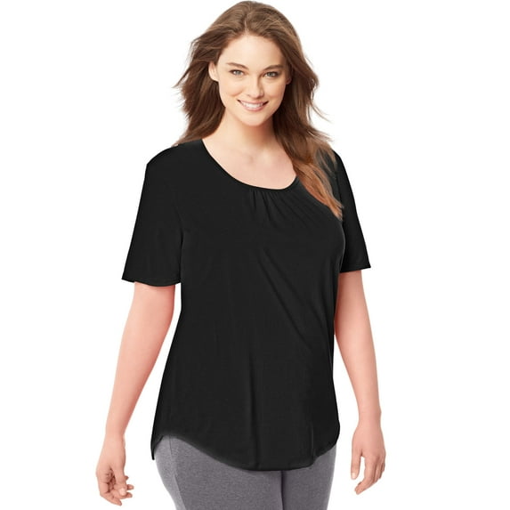 Women's Plus Shirred Scoopneck T-shirt