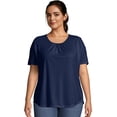 thumbnail image 1 of Women's Plus Shirred Scoopneck T-shirt, 1 of 3