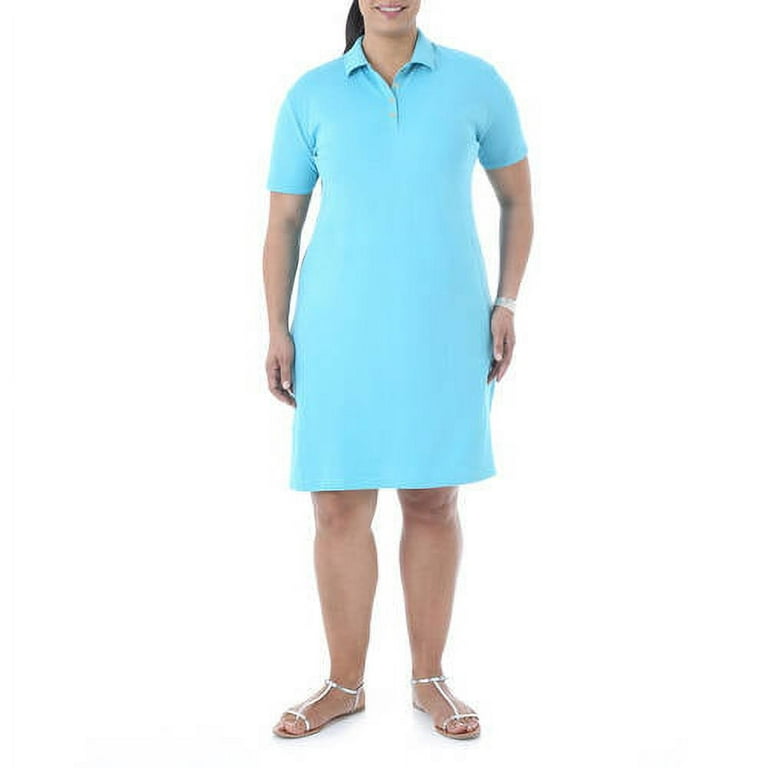 Women's Plus Short Sleeve Polo Shirt Dress