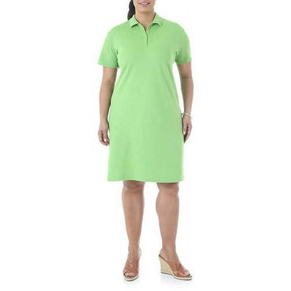 Women's Plus Short Sleeve Polo Shirt Dress