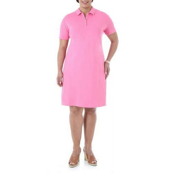 Women's Plus Short Sleeve Polo Shirt Dress