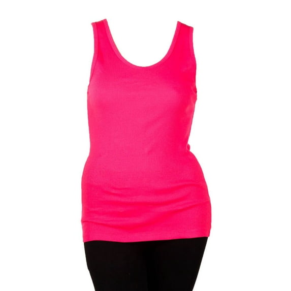 LAVRA Women's Plus Size 100% Cotton Ribbed Tank Top