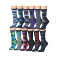 thumbnail image 1 of Tipi Toe Everyday Fashion Crew Socks for Women – 12-Pack with Spandex Comfort, 1 of 5