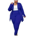 thumbnail image 1 of Women's Plus Size 2 Piece Sets, Lightweight Open Front Cardigan and High Waisted Pants Dressy Business Casual Outfits, 1 of 4