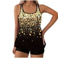 thumbnail image 1 of Fewfanhot Women's Plus Size 2 Piece Swimsuit Set, Sequin-Sparkle Bikini Bathing Suit with Tankini Top & Boy Shorts, Modest Swimsuit Outfit with Shimmer Coverage, 1 of 6