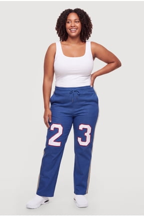 Women's Plus Size 23 Graphic Contrast Trim Drawstring Waist Pants