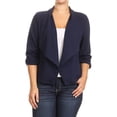 thumbnail image 1 of Women's Plus Size 3/4 Sleeve Casual Office Work Open Front  Blazer Jacket, 1 of 5