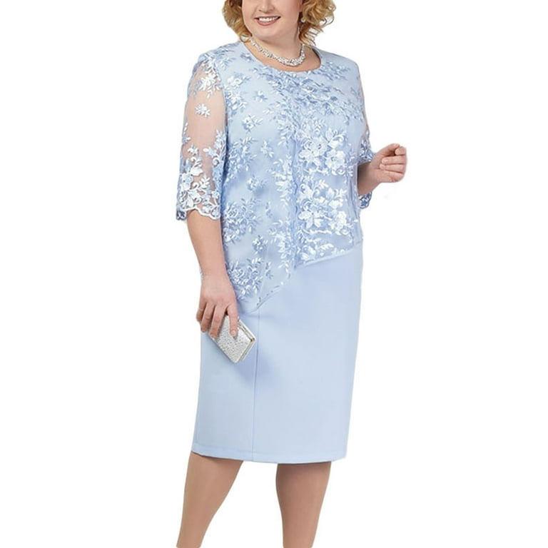 Women's Plus Size Sleeveless Lace Floral Elegant Cocktail Dress