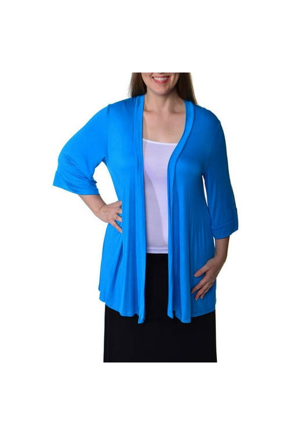 Women's Plus Size 3/4 Sleeve Open Shrug
