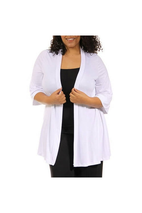 Women's Plus Size 3/4 Sleeve Open Shrug