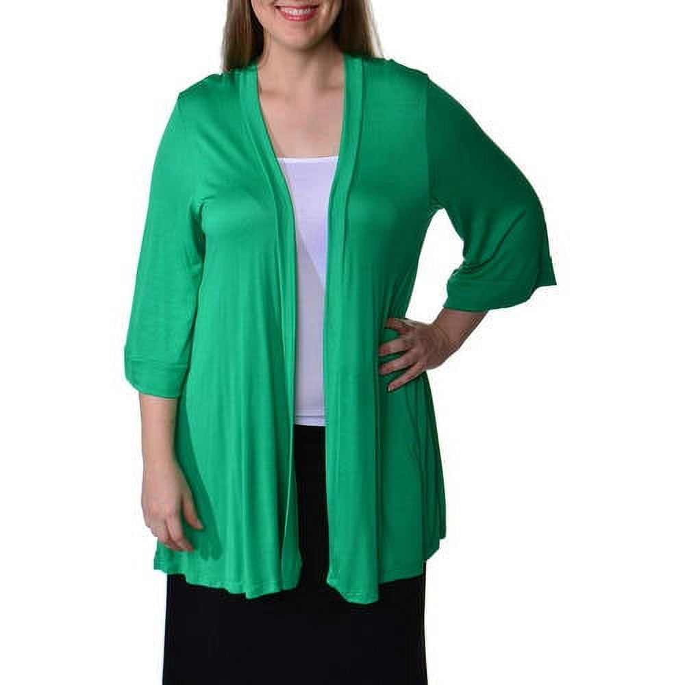 Women's Plus Size 3/4 Sleeve Open Shrug