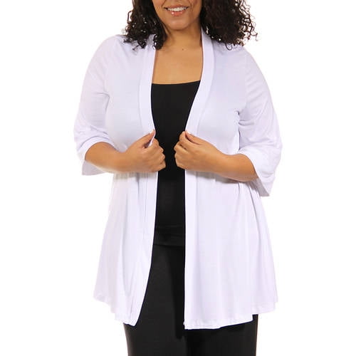 Women's Plus Size 3/4 Sleeve Open Shrug