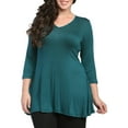 thumbnail image 1 of Women's Plus Size 3/4 Sleeve V-neck Tunic, 1 of 4
