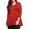 thumbnail image 1 of Women's Plus Size 3/4 Sleeve V-neck Tunic, 1 of 8