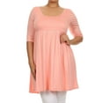 thumbnail image 1 of Women's Plus Size 3/4 Sleeves Babydoll Solid Tunic Top Dress, 1 of 5