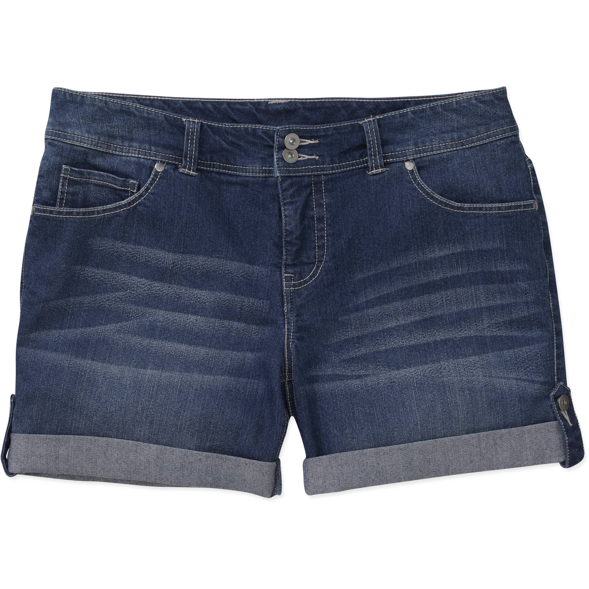 Women's PlusSize 5 Inch Short With Button Tab