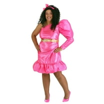 Women's Plus Size 80s Pink Pop Star Costume
