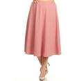 thumbnail image 1 of Women's Plus Size A-Line High Waist Elastic Band Pleated Solid Midi Skirt, 1 of 5