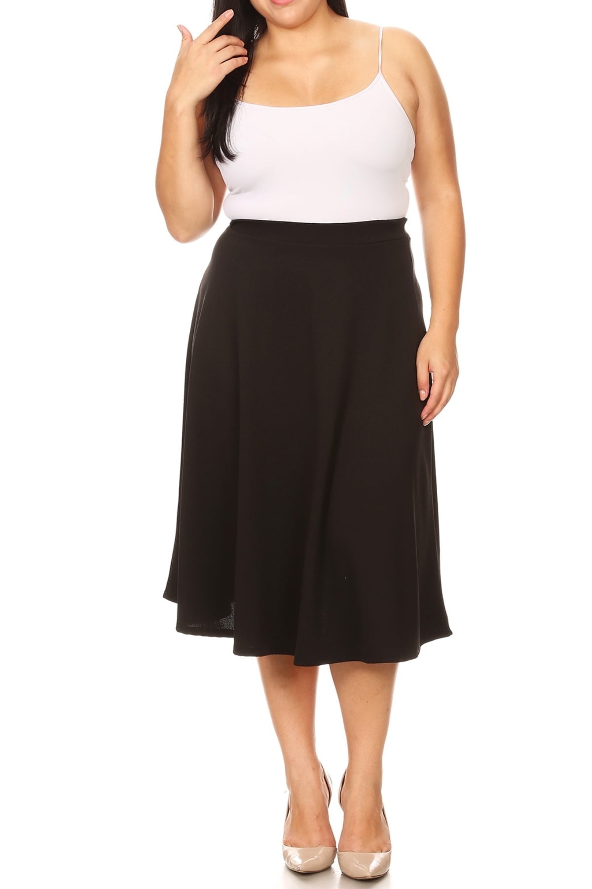 Women's Plus Size A-Line Midi Skirt Casual Flared Design with