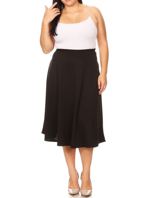 White High Waist Printed Flared Skirt