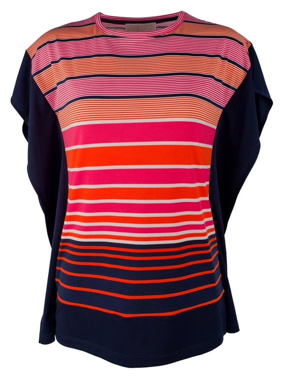 Women's Plus Size Abbey Border Flutter Top-M-0X