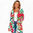 thumbnail image 1 of Women's Plus Size Abstract Floral Cardigan, Long Sleeve Open Front Tunic with Pockets, 1 of 8
