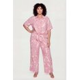 thumbnail image 1 of Women's Plus Size Abstract Leaf Print Wide Leg Pants, 1 of 4
