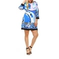 thumbnail image 1 of Women's Plus Size Abstract Wave Bell Sleeve Dress, 1 of 4