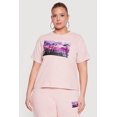 thumbnail image 1 of Women's Plus Size Acid Wash Los Angeles Graphic Crew Neck T-Shirt, 1 of 4