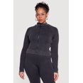 thumbnail image 1 of Women's Plus Size Acid Wash Zip Front Track Jacket, 1 of 4