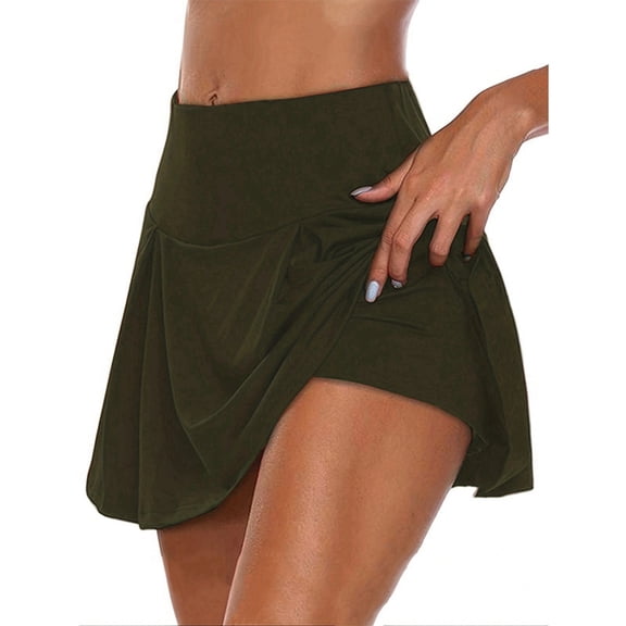 Women's Plus Size Active Performance Skorts Skirts, Tummy Control High Waisted Athletic Lightweight Tennis Skirt For Running Tennis Golf Workout Sports, L-5XL