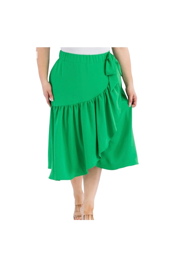 Women's Plus Size Airflow Midi Skirt With A Bow