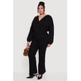 thumbnail image 1 of Women's Plus Size Almost Famous Brushed Knit Flare Leg Pants, 1 of 4