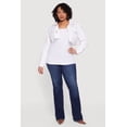 thumbnail image 1 of Women's Plus Size Almost Famous Cropped Frayed Hem Denim Jacket, 1 of 4